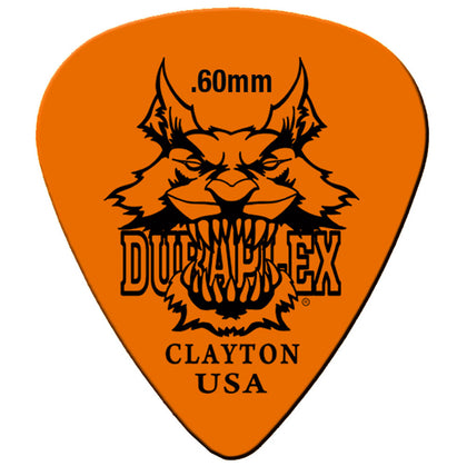 Clayton HX60/12 Hexpick Duraplex Guitar Picks (12 Pack) - Standard Shape (0.60mm) - Orange