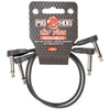 Pig Hog PHLSK1BK Low Profile Angle to Angle Patch Cables - 2 Pack - 1 ft.