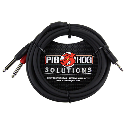 Pig Hog PB-S3410 Solutions 10ft Stereo Breakout Cable, 3.5mm to Dual 1/4 - Bananas at Large - 1