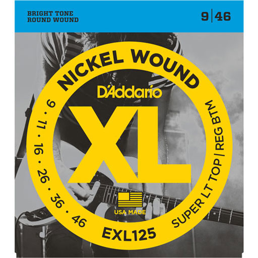 D’Addario EXL125 Nickel Wound Electric Guitar Strings Super Light Top/ Regular Bottom 9-46 - Bananas at Large®