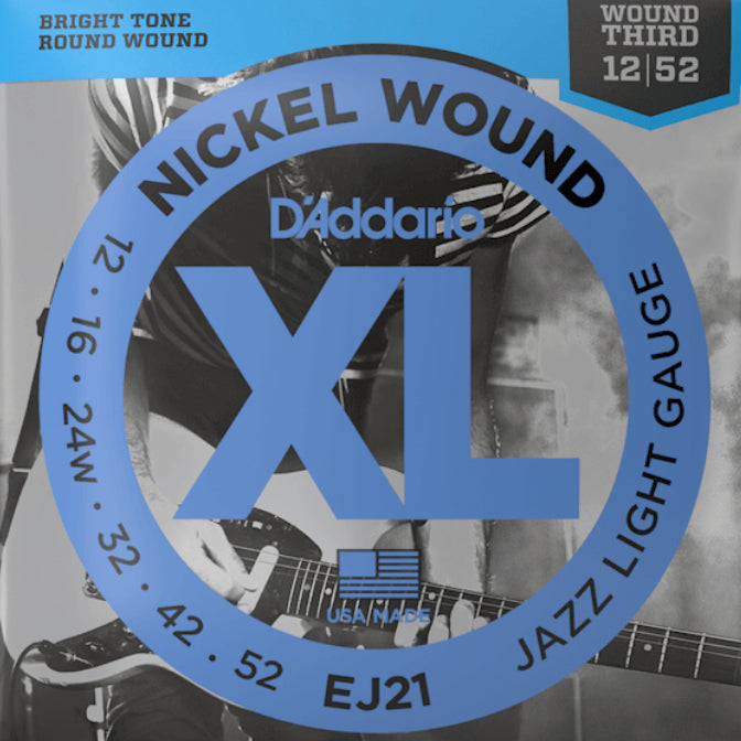 D'Addario EJ21 12-52 Nickel Wound Jazz Light Guitar Strings - Bananas at Large®