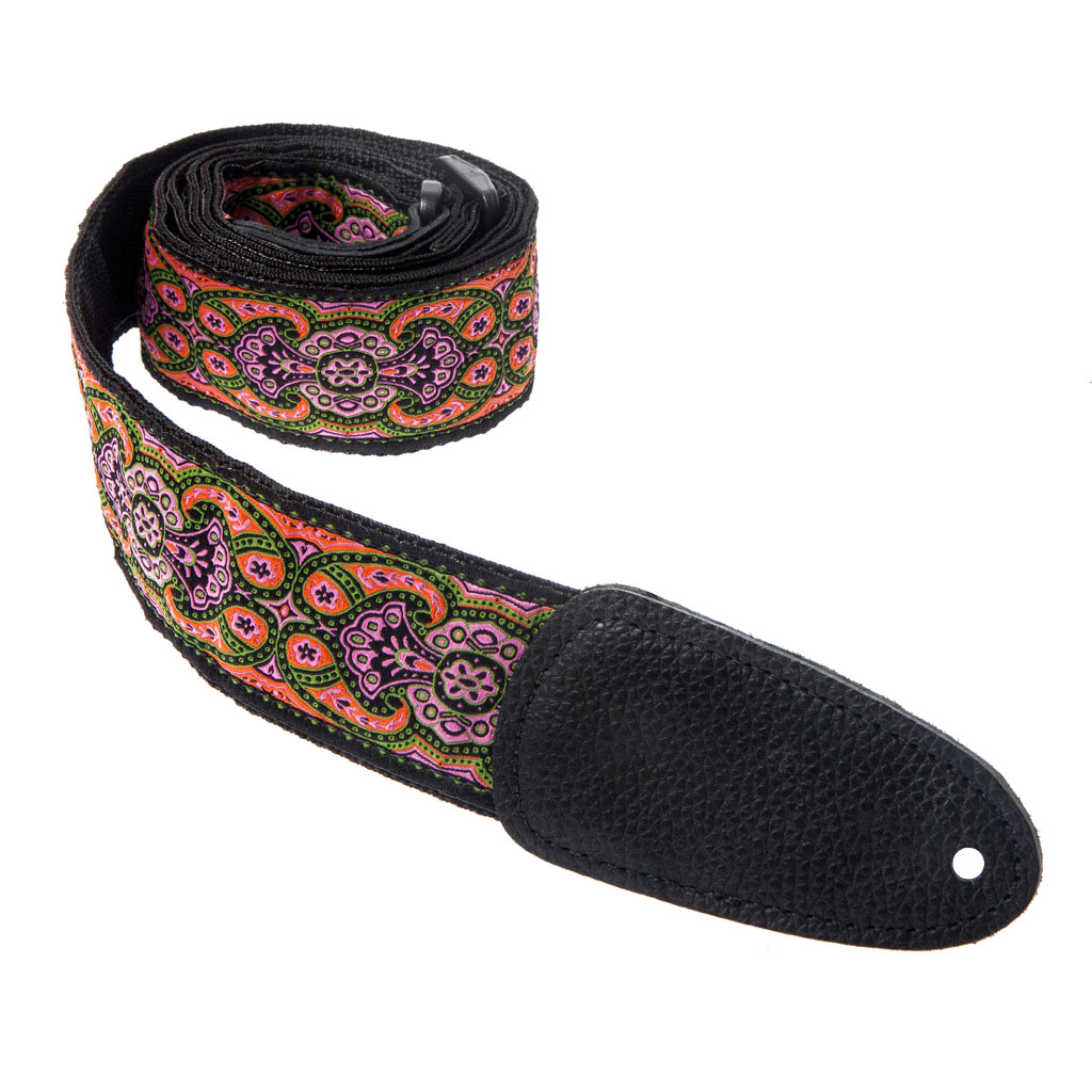 Henry Heller HJQ2-38 2 in. Hand Sewn Deluxe Jacquard Multi Color Guitar Strap - Bananas At Large®