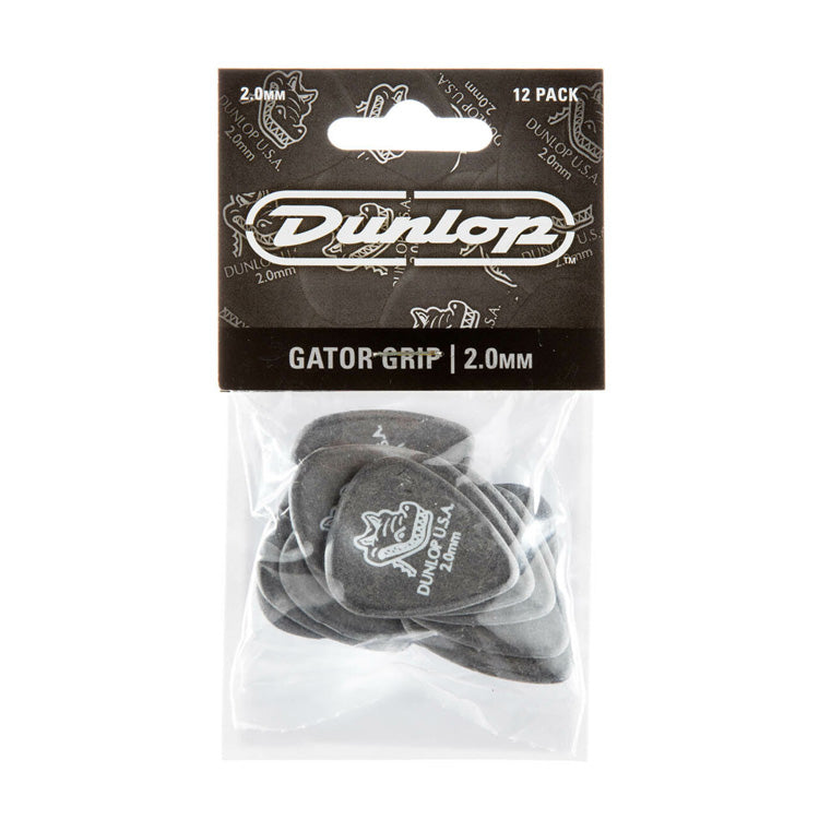 Dunlop Gator Grip Standard Black Guitar Picks 2.0mm (12 Pack) - Bananas at Large®