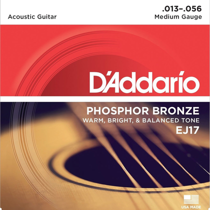 D'Addario EJ17 Phosphor Bronze Medium Acoustic Set Guages 13-5 - Bananas At Large®