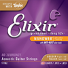 Elixir 11182 80/20 Bronze HD Light Acoustic Guitar Strings with Nanoweb Coating - Bananas At Large®