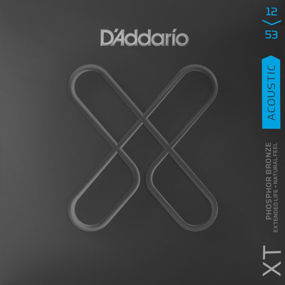 D'Addario XTAPB1253 XT Phosphor Bronze Light Acoustic Guitar Strings, 12-53 - Bananas at Large®