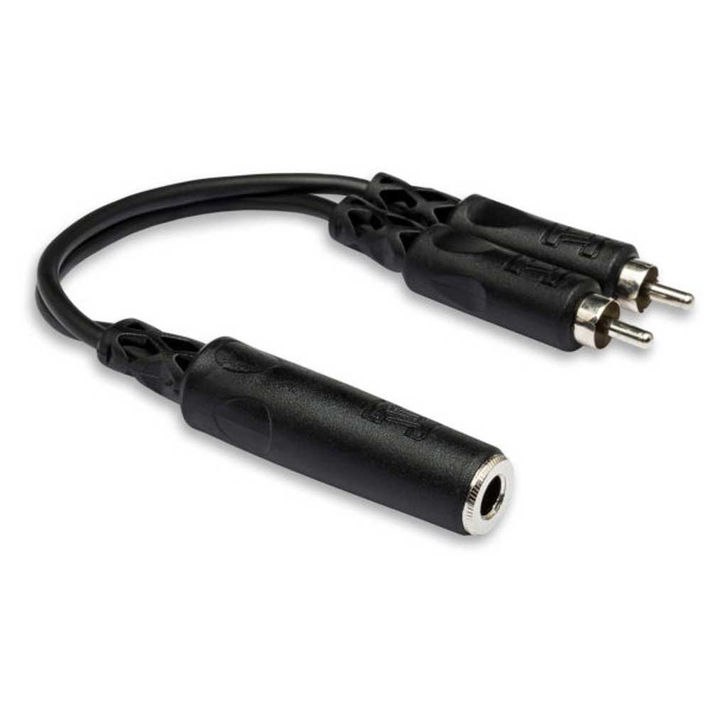 Hosa - YPR-131 - Y Cable - 1/4 in TS Female to Dual RCA Male