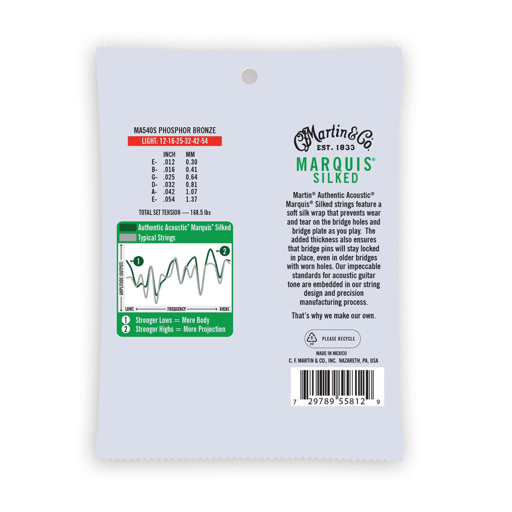 Martin MA130S Authentic Acoustic Custom-Gauge Marquis & Steel Guitar Strings, 11.5-47
