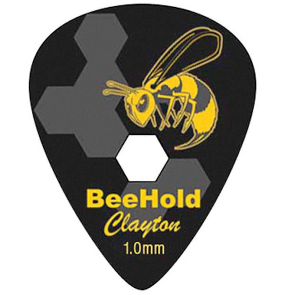 Clayton BHS100/6 Beehold Guitar Picks (6 Pack) - Standard Shape (1.00mm) - Black