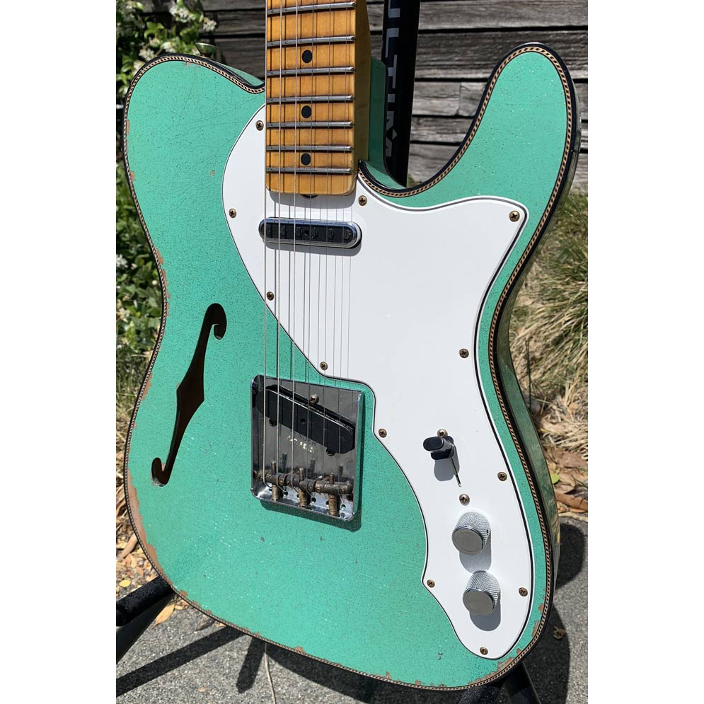 Fender Custom Shop #S20 Limited Edition 60's Custom Telecaster Thinline Relic-Seafoam Green Sparkle w/ Case