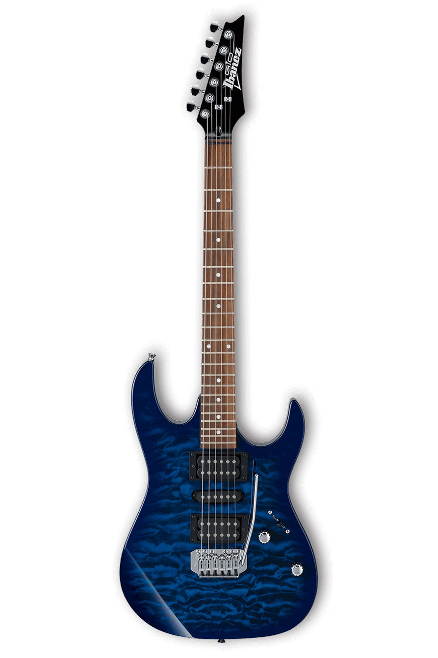 Ibanez GRX70QAT GIO Series Electric Guitar - Transparent Blue Burst - Bananas at Large®
