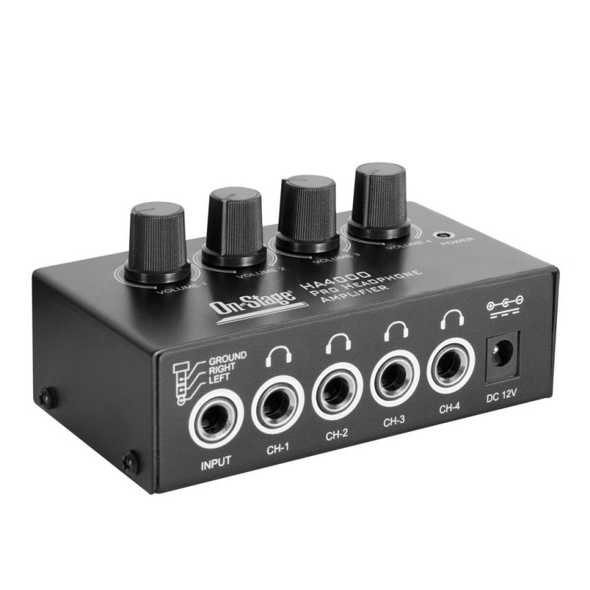 On-Stage HA4000 4-Channel Pro Headphone Amplifier - Bananas at Large®