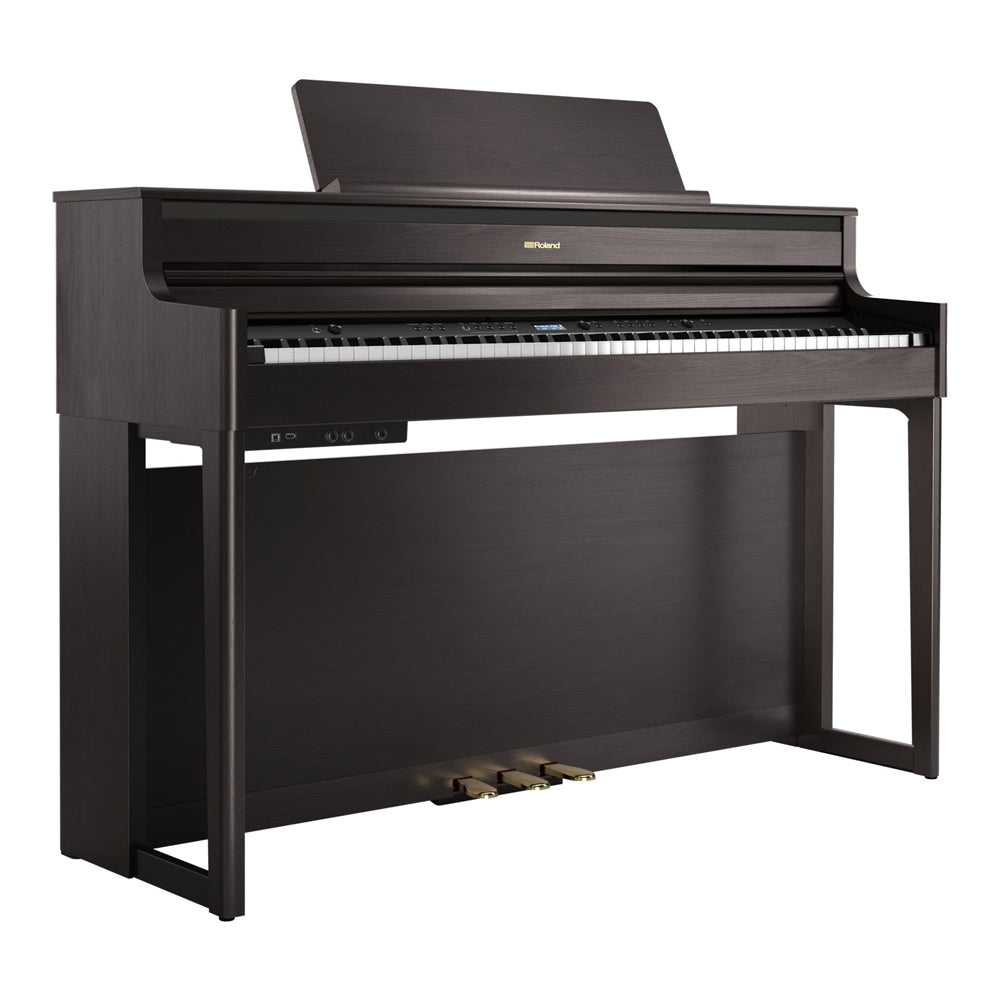 Roland HP-704 Digital Upright Piano with Stand - Dark Rosewood - Bananas at Large®