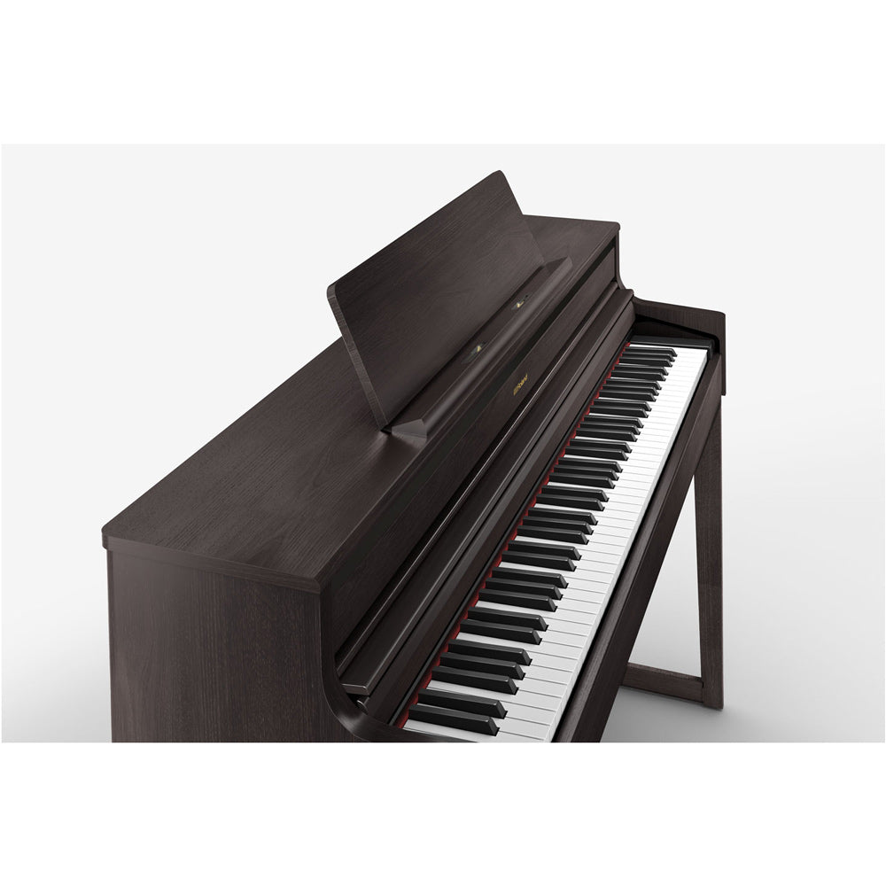 Roland HP-704 Digital Upright Piano with Stand - Dark Rosewood - Bananas at Large®