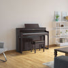Roland HP-704 Digital Upright Piano with Stand and Bench - Dark Rosewood