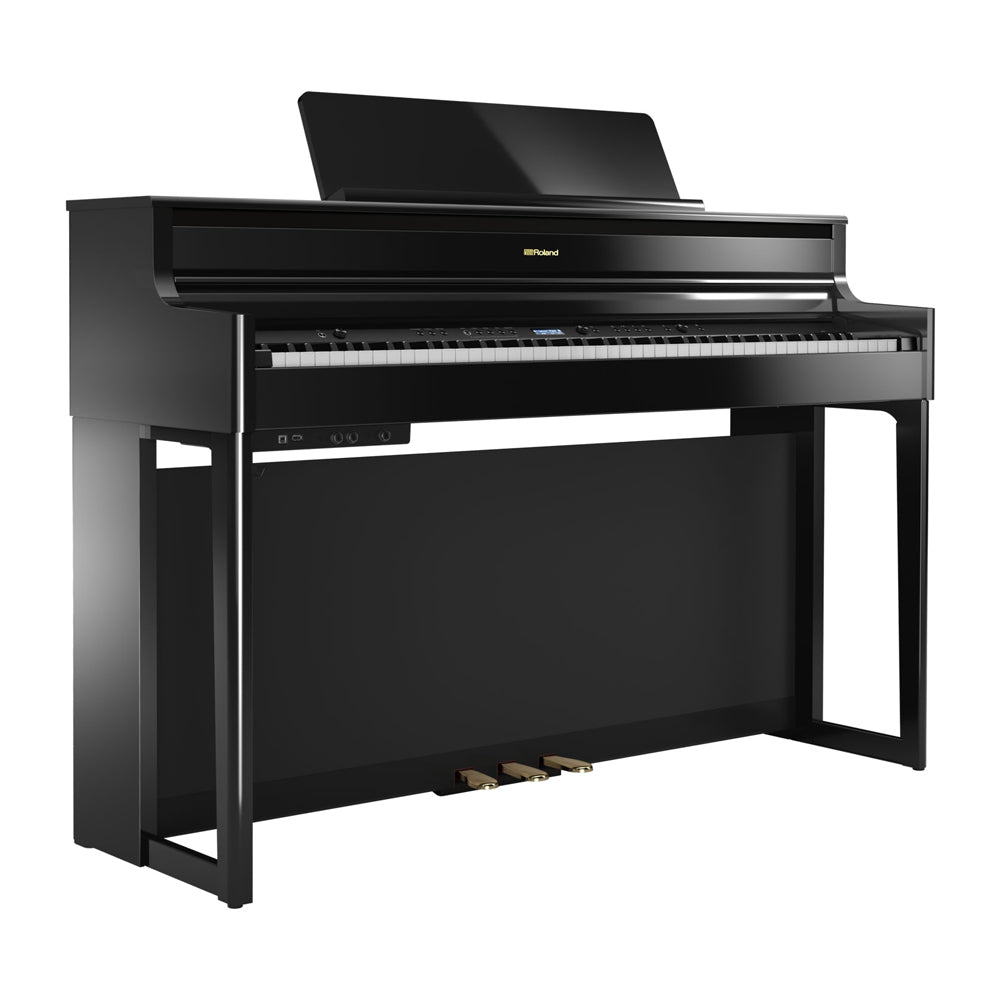 Roland HP-704 Digital Upright Piano with Stand - Polished Ebony Finish