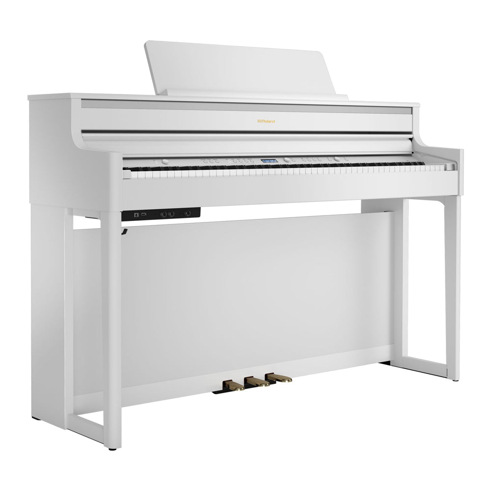 Roland HP-704 Digital Upright Piano with Stand - White