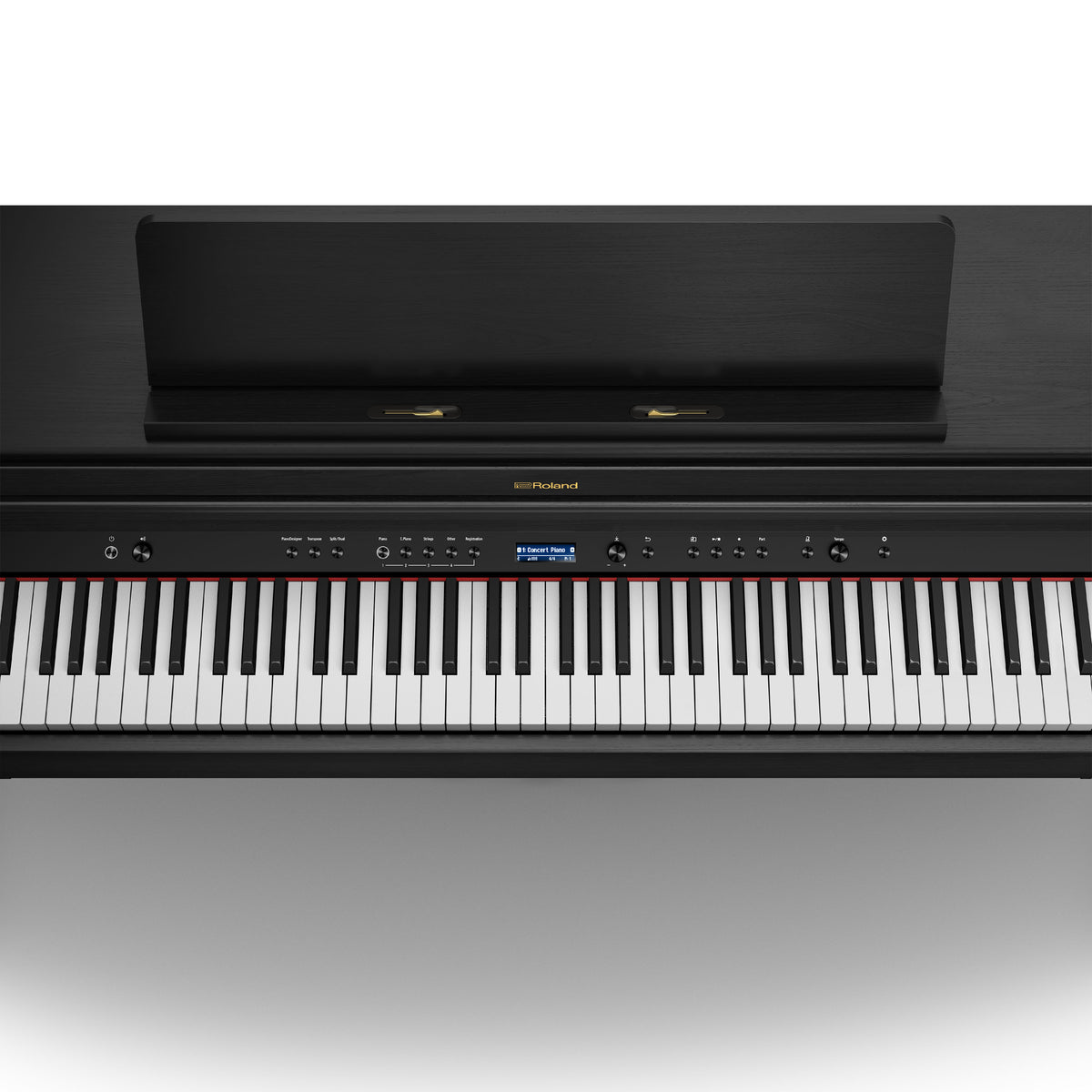 Roland HP-704 Digital Upright Piano with Stand - Charcoal Black