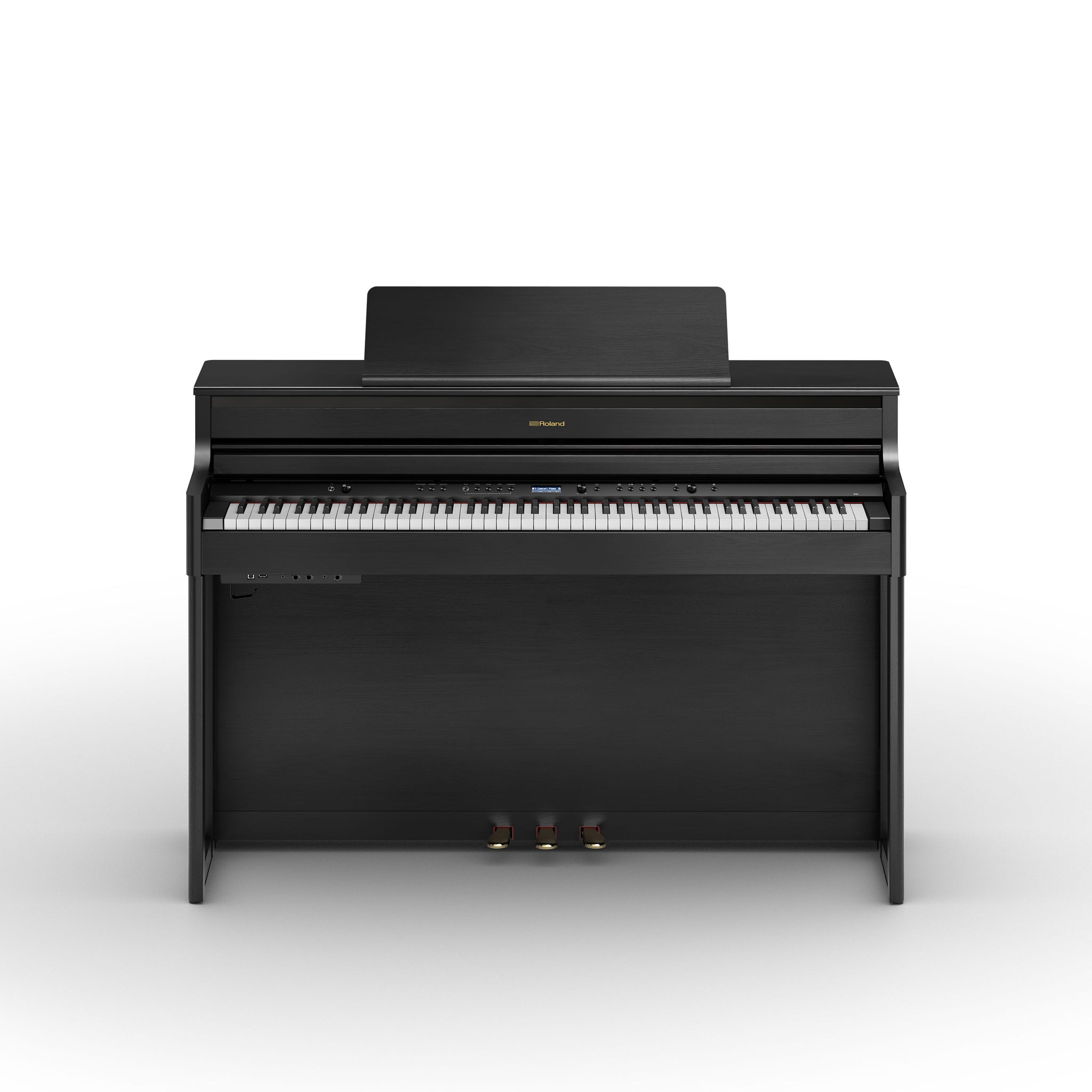 Roland HP-704 Digital Upright Piano with Stand and Bench - Charcoal Black
