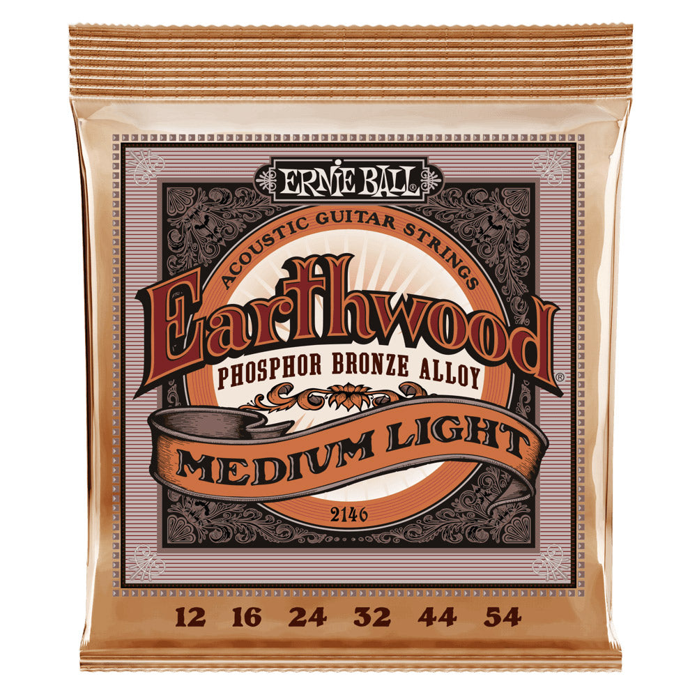 Ernie Ball Earthwood Medium Light Phosphor Bronze Acoustic Guitar Strings 12-54 Gauge - Bananas at Large®