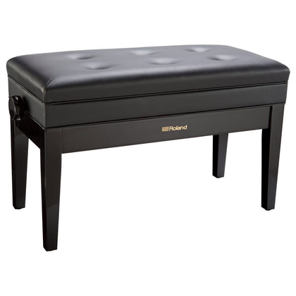 Roland Duet Piano Bench with Storage Compartment - Polished Ebony