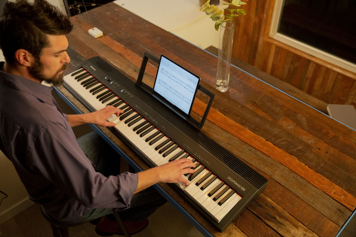 Roland GO:PIANO88 Portable 88-Key Digital Piano with Music Rest 