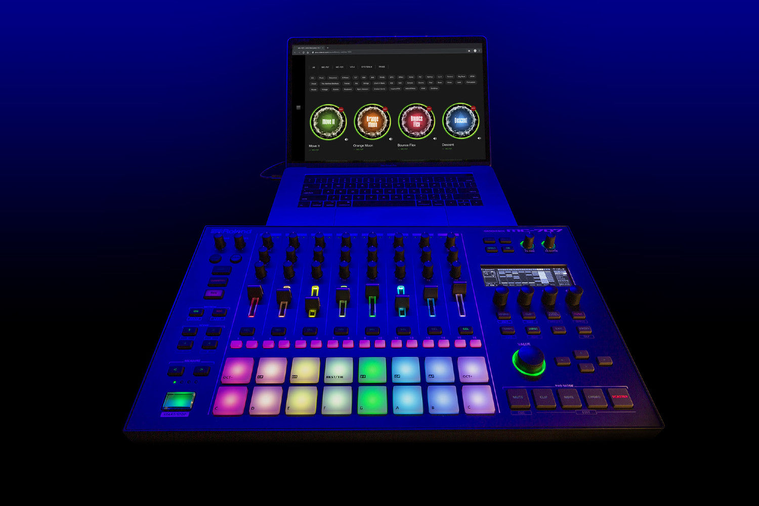 Groove Box Roland Roland MC-707 Groovebox – Bananas at Large® Musical Instruments & Pro Audio