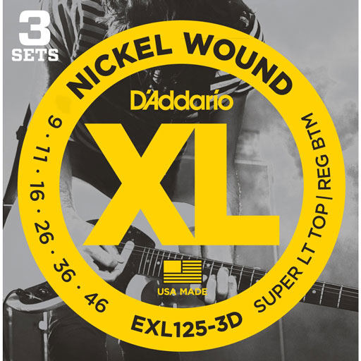 DAddario EXL125 Nickel Wound Electric Guitar Strings Super Light Top Regular Bottom 9-46 - Bananas At Large®
