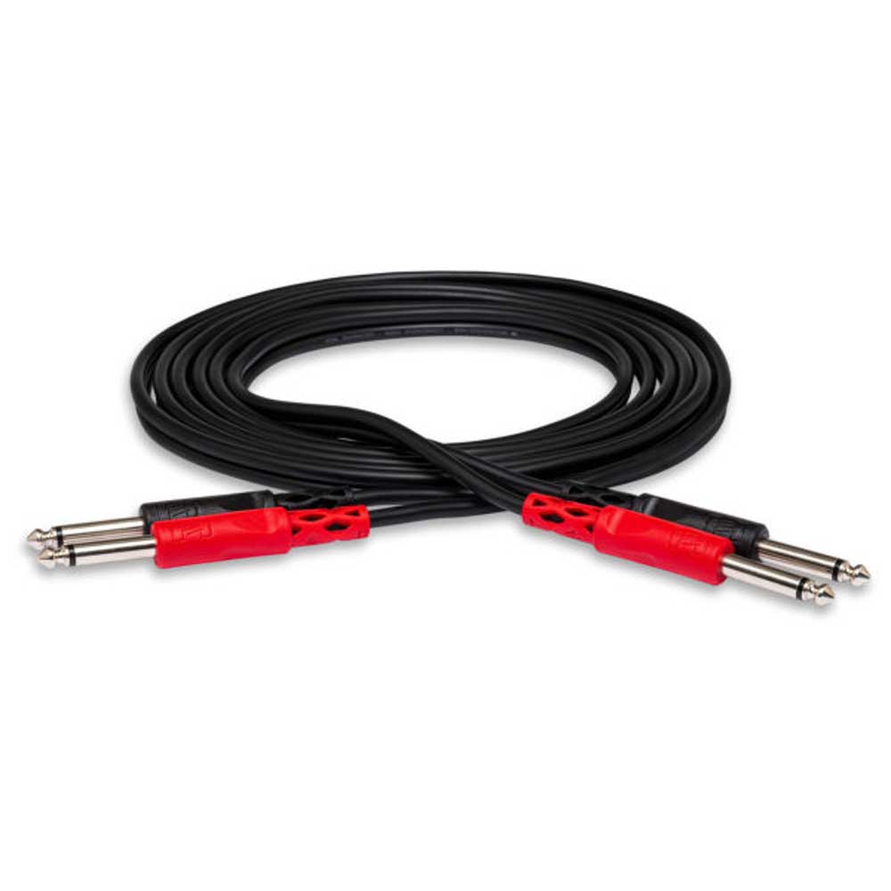 Hosa - CPP-202 - 2m Stereo Interconnect Cable - Dual 1/4 in TS Male to Same - Bananas at Large®