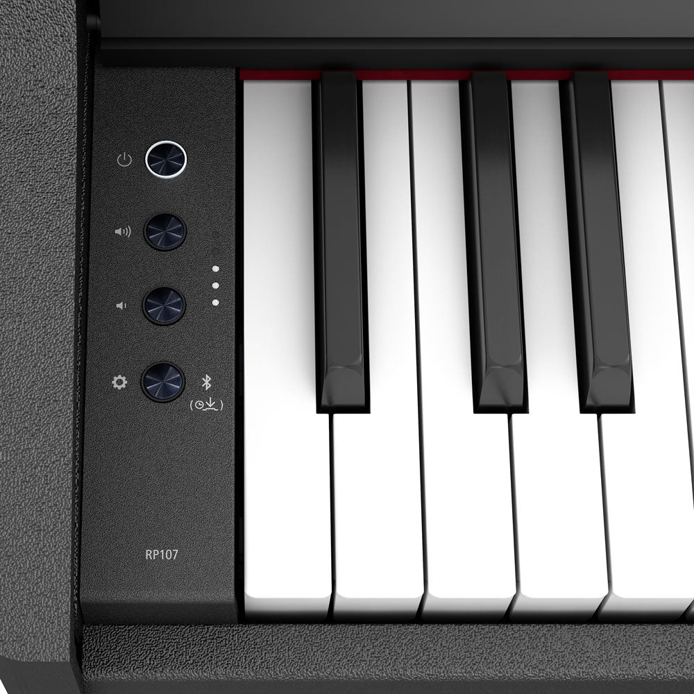 Roland RP-107 Digital Upright Piano with Stand, Bench, and Pedals - Black