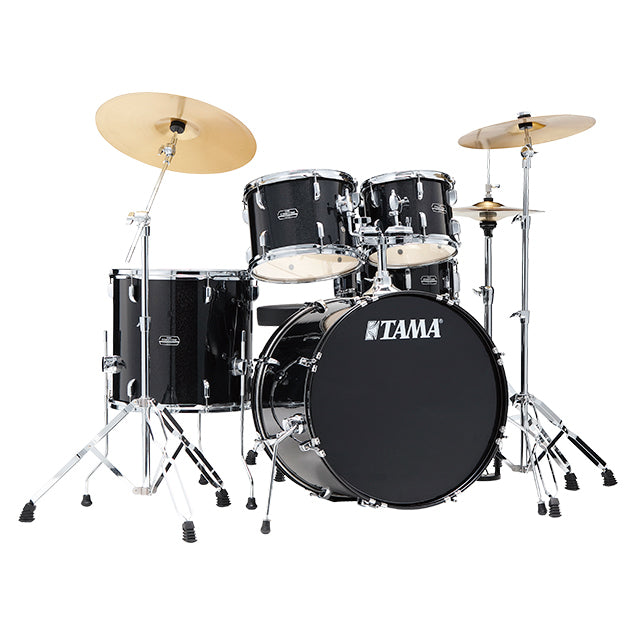 Tama Stagestar Complete 5 Piece Drum Kit with Cymbals - Black Night Sparkle
