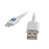 HamiltonBuhl Lightning Male to USB A Male Cable White - 6ft