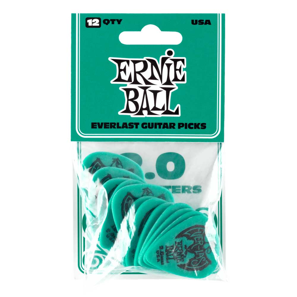 Ernie Ball P09196 Teal Everlast Guitar Picks (12 Pack) - Standard - Extra Heavy (2.0mm) - Bananas at Large®