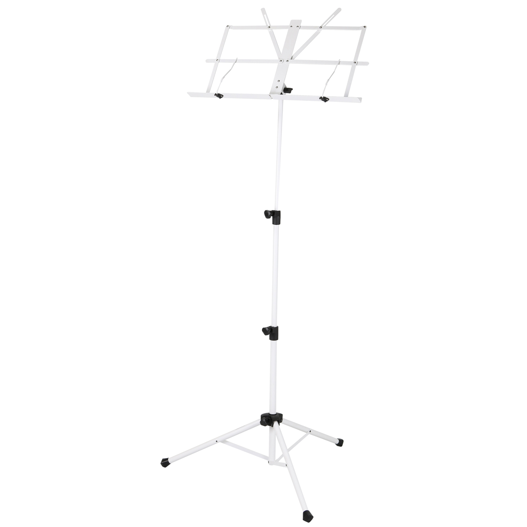 Strukture SMS1XWT Deluxe 3-part Adjustable Music Stand w/bag White