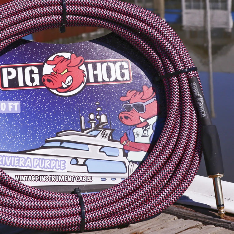 Pig Hog PCH10RPP Straight to Straight Instrument Cable - Riviera Purple - 10 ft.