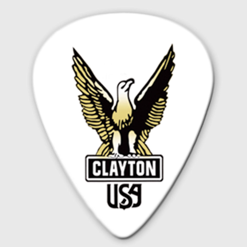 Clayton S126/12 Acetal Guitar Picks (12 Pack) - Standard Shape (1.26mm) - White