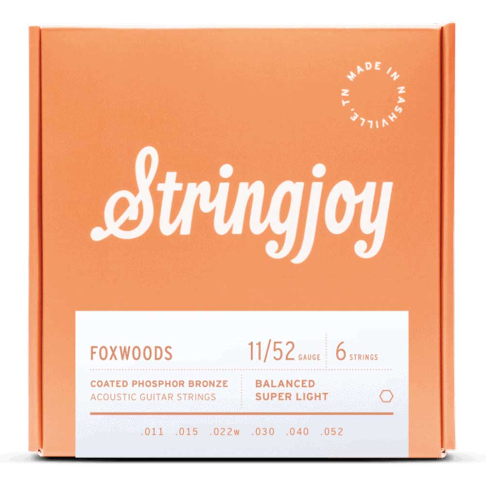 Stringjoy Foxwoods | Super Light Gauge (11-52) Coated Phosphor Bronze Acoustic Guitar Strings - Bananas at Large®
