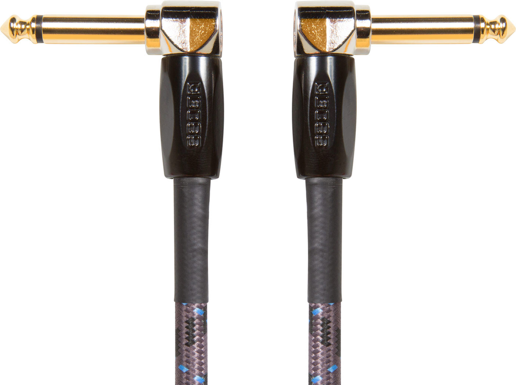 Boss BIC-PC-3 3-Pack 6 in. Instrument Cable with Angled to Angled 1/4 in Connectors - Bananas at Large