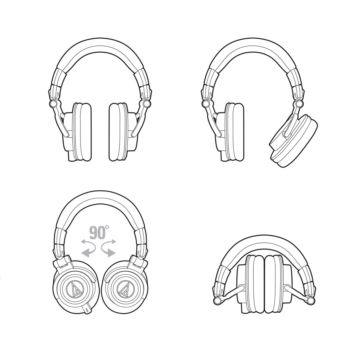 Audio-Technica ATH-M50x Professional Monitor Headphones - Black - Bananas at Large®