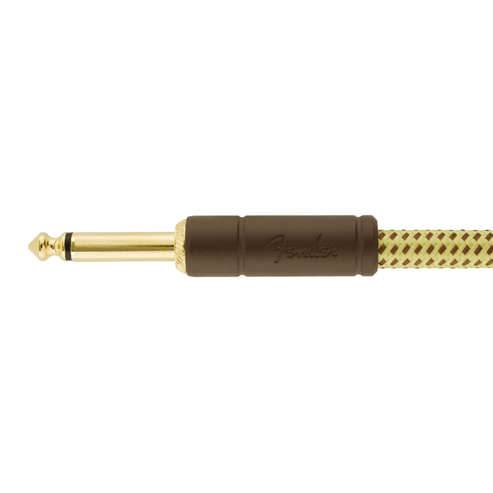 Fender Deluxe Series Straight to Angle Instrument Cable - Tweed - 18.6 ft.