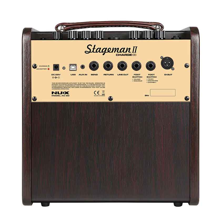 NUX AC-80 Stageman II Charge Battery Powered Acoustic Guitar Amp