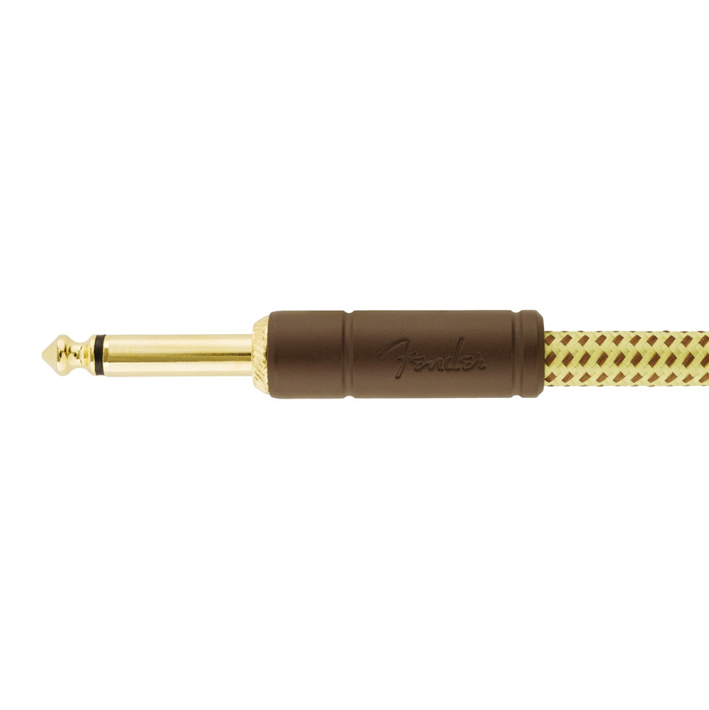 Fender Deluxe Series Straight to Angle Instrument Cable - Tweed - 15 ft.