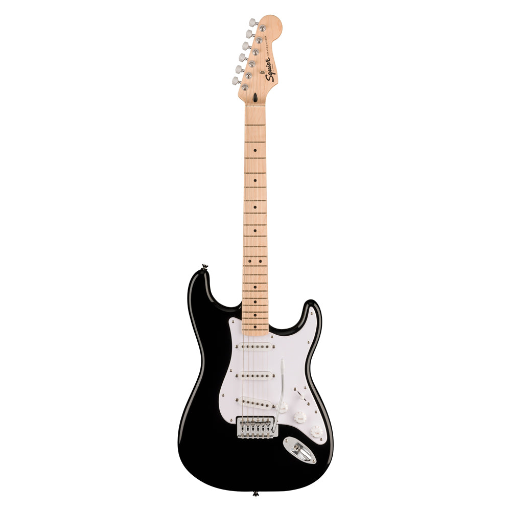 Squier Sonic Stratocaster, Maple Fingerboard, White Pickguard - Black
