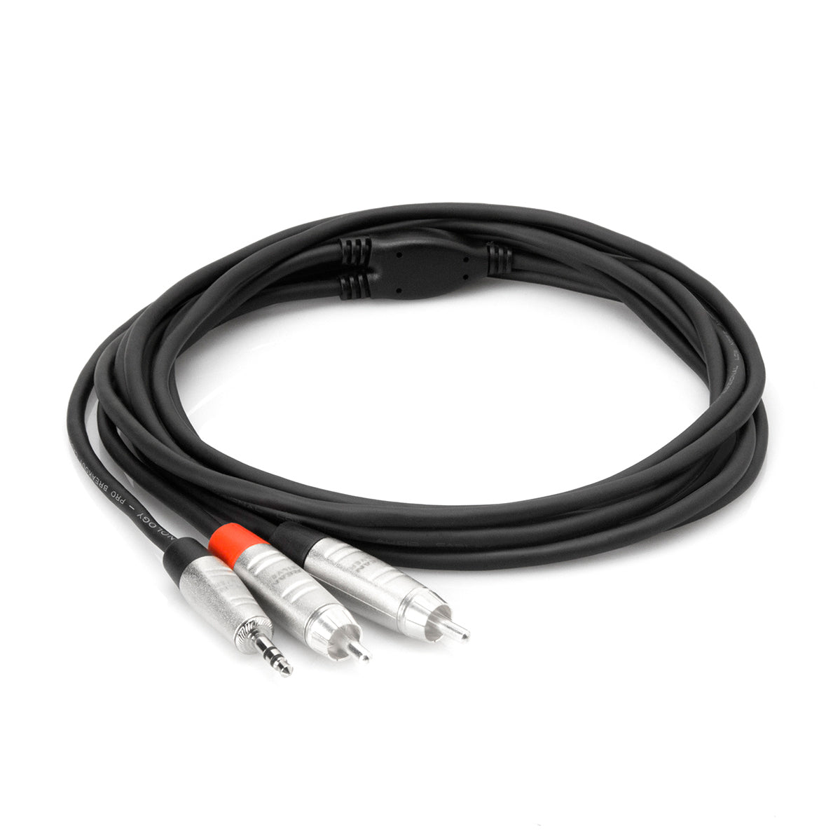 Hosa Pro Stereo Breakout REAN 3.5 mm TRS to Dual RCA, 3ft
