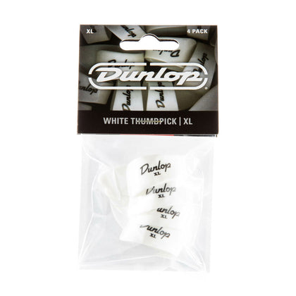 Dunlop 9004P Plastic Thumb Picks (4 Pack) - Extra Large - White