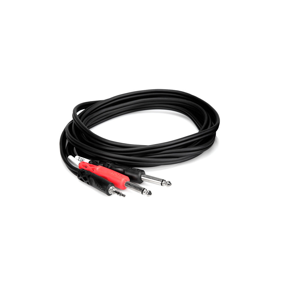 Hosa Stereo Breakout 3.5 mm TRS to Dual 1/4 in TS, 10ft - Bananas at Large®