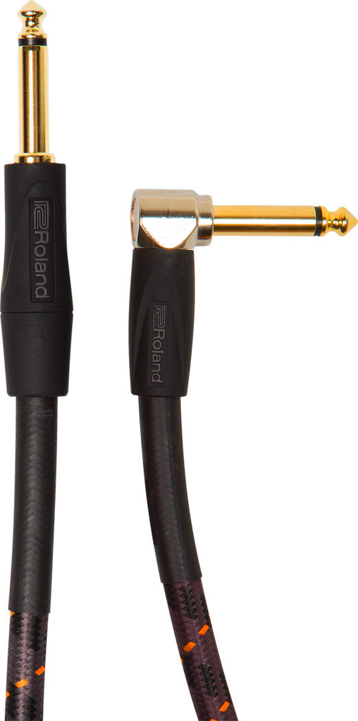 Roland RIC-G10A Gold Series 10ft Instrument Cable with Angled to Straight 1/4 in. Jack - Bananas at Large