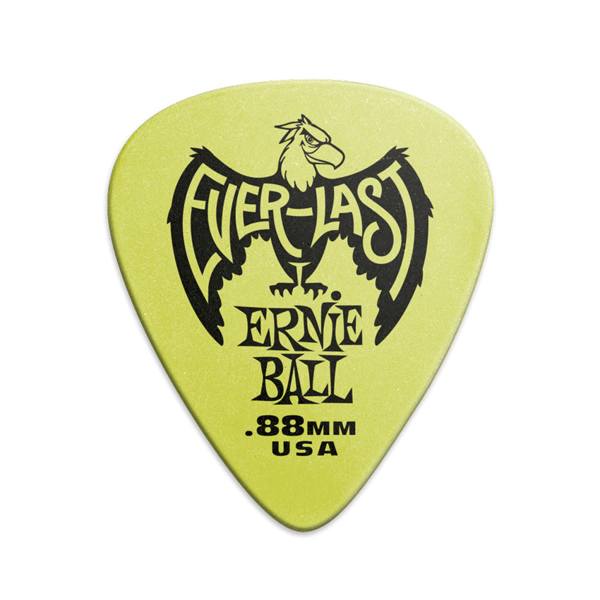 Ernie Ball .88mm Everlast Tortex Picks, 12-Pack, Green