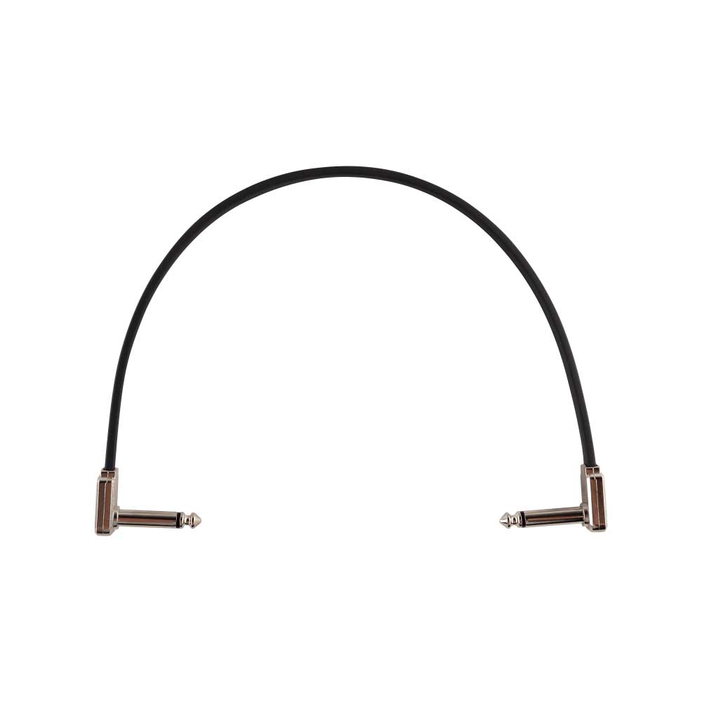 Ernie Ball P06227 Single Flat Ribbon Angle to Angle Patch Cable - Black - 1 ft. - Bananas at Large®