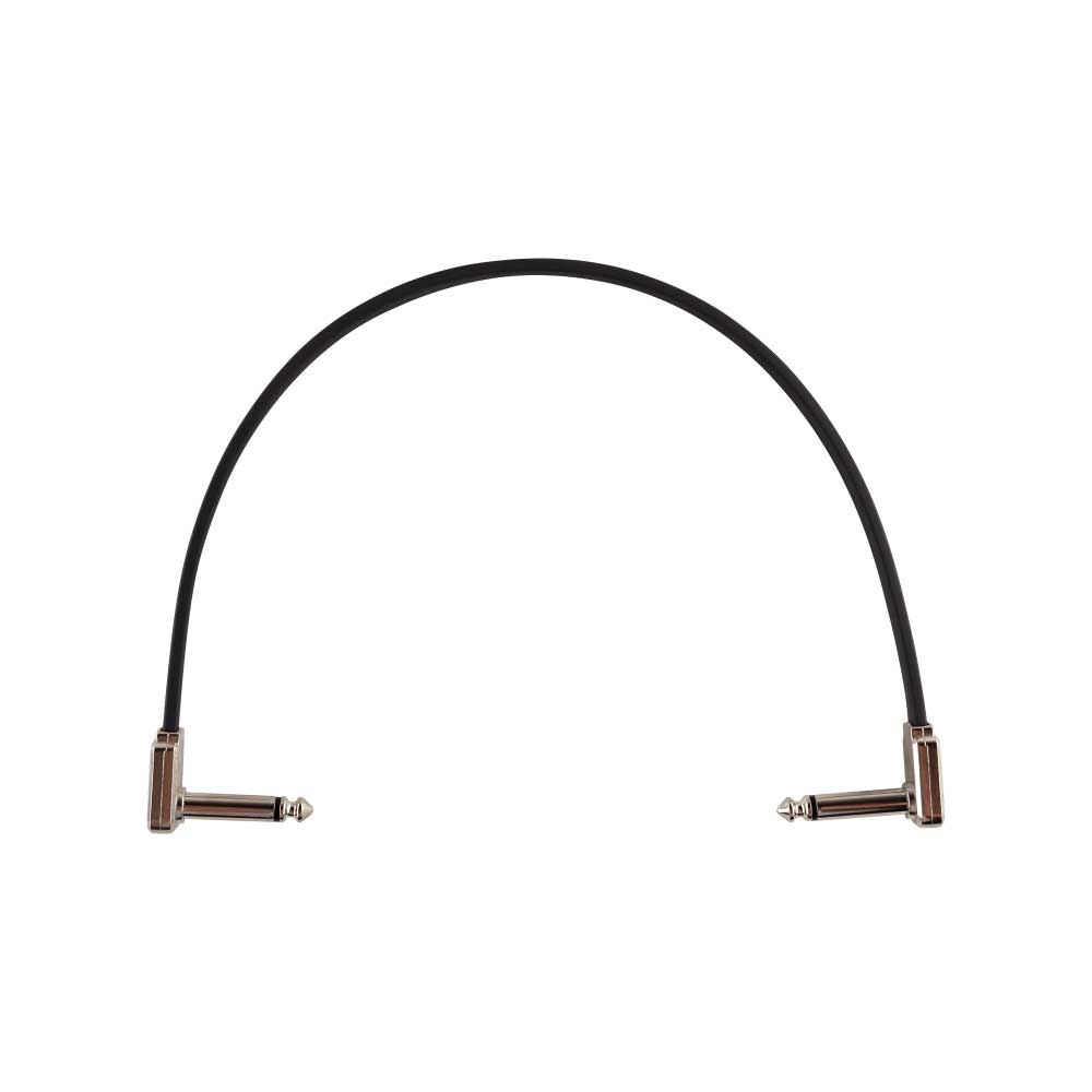 Ernie Ball P06227 Single Flat Ribbon Angle to Angle Patch Cable - Black - 1 ft.